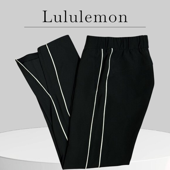 Lululemon Size 4 Athletica Womens the Right track silk feel pants black White - Picture 2 of 11
